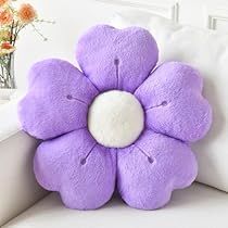 Flower Plush Pillow, Flower Shaped Pillow, Floor Seating Cushions, Flower Plush, Lavender Design, Kawaii Decor, Kawaii Pillow, Flower Room Decor, Daisy Pillows