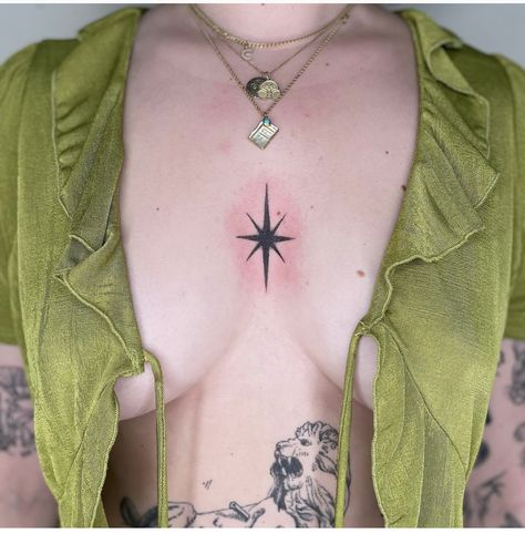 Sternum Star Tattoo, Star Sternum Tattoo, Star Tattoo, Sternum Tattoo, Star Tattoos, Get A Tattoo, Artist On Instagram, Deathly Hallows Tattoo, Tattoo Artist