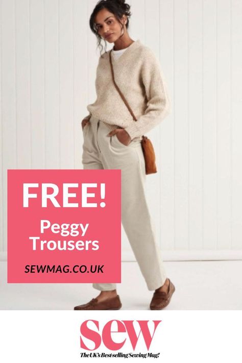 Peggy Trousers Trouser Pants Pattern For Women, Kids Sewing Patterns Free, Women Trousers Pattern, Trouser Pants Pattern, Pants Pattern Free, Trousers Sewing Pattern, Unique Sewing Patterns, Free Printable Sewing Patterns, Sewing Patterns Free Women