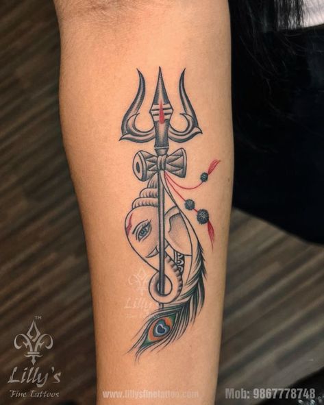 Tattoo Ideas Indian Style, Shiva And Ganesh Tattoo, Tattoo Ideas For Men Hindu, Shivaji Tattoo Design For Men, Hand Tattoos Mahadev, Shiv Ji Tattoo Design On Hand, Indian God Tattoos For Men, Tattoo Ideas Mahadev, Tetu Photo Hand