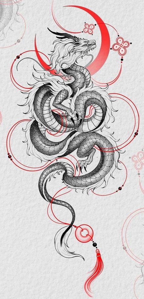 Tattoo Sketch Art, Dragon Tattoo Back, Black Dragon Tattoo, Watercolor Tattoo Ideas, Asian Dragon Tattoo, Dragon Tattoo Sketch, Chinese Dragon Tattoos, Japanese Dragon Tattoo, Forearm Band Tattoos