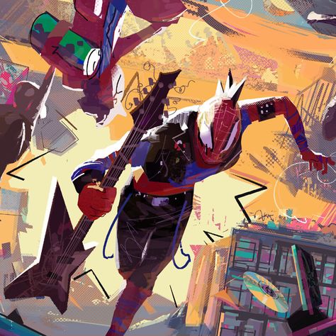 "Across The Spider Verse " by Zac Retz Zac Retz Art, Across The Spider Verse Hobie, Zac Retz, Hobie Brown, Spider Punk, Fandom Drawing, Across The Spider Verse, Spiderman 3, Comic Layout