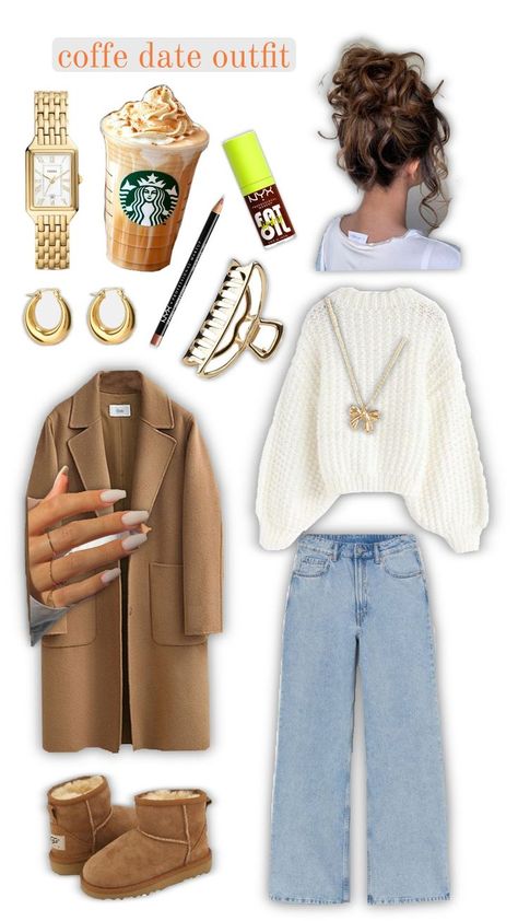 -comfy outfit for coffee date w bestie🤎☕️ Outfit For Coffee Date, Comfy Outfit, Coffee Date, Comfy Outfits, Coffee