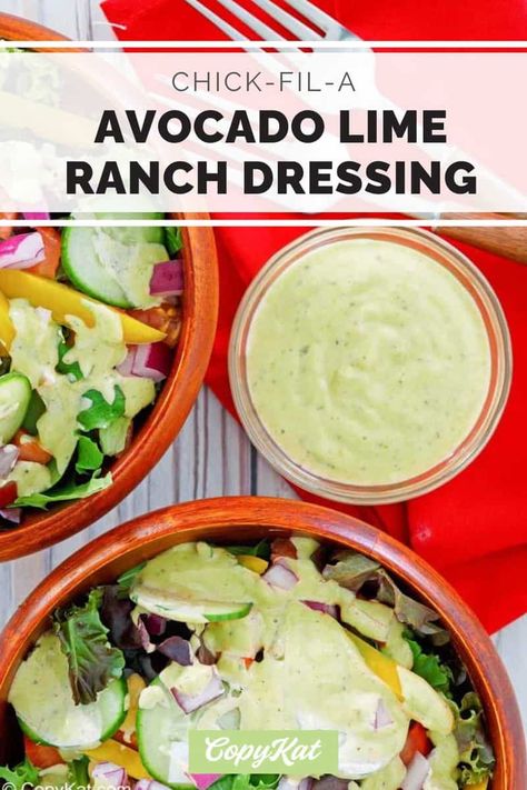 Chick Fil A Avocado Lime Ranch Dressing is creamy, flavorful, and perfect for salads or as a dipping sauce. Get the easy copycat recipe and find out how to make the best ranch dressing with avocado and lime. It takes only a few minutes to make with simple ingredients. #ranchdressing #avocadorecipe #saladdressingrecipes #chickfila #copycat #copycatrecipes Avacado Lime Dressing, Avocado Lime Ranch Dressing Recipe, Avocado Lime Ranch, Homemade Avocado Ranch Dressing, Best Ranch Dressing, Avocado Lime Ranch Dressing, Chick Fil A Recipe, Avocado Dressing Recipe, Avocado Lime Dressing