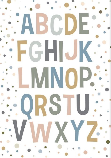 Diy Abc Wall Decor, Boho Alphabet Letters, Abc Background, Abc Prints, Abc Nursery Decor, Abc Wallpaper, Playroom Decorating Ideas, Playroom Printables, Printable Kids Wall Art