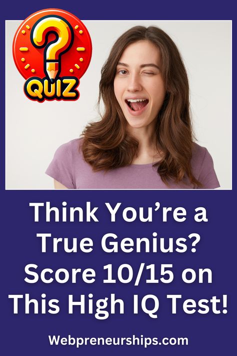 This challenging quiz tests the sharpest minds. Can you prove your genius status by scoring 10/15? #GeniusQuiz #IQChallenge #Trivia | interesting quizzes | random facts | games | brain teasers | quiz questions | silly quizzes Silly Quizzes, Math Quizzes, Calculator Words, Interesting Quizzes, Math Challenge, High Iq, Quiz Questions, Number Puzzles, Iq Test