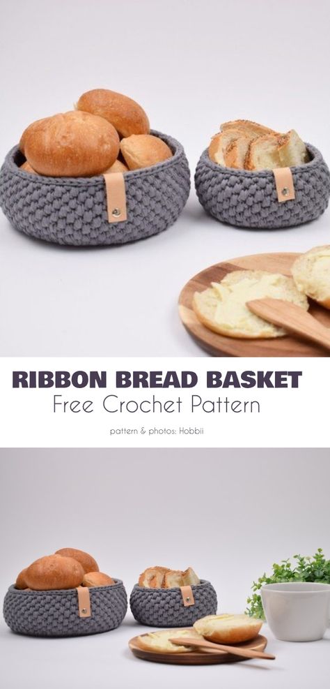 Bread Basket Free Crochet Patterns | Your Crochet Crochet Bread, Crochet Basket Tutorial, Crochet Basket Pattern Free, Yarn Basket, Proofing Baskets, Basket Crochet, Crochet Baskets, Crochet Storage, Crochet Basket Pattern