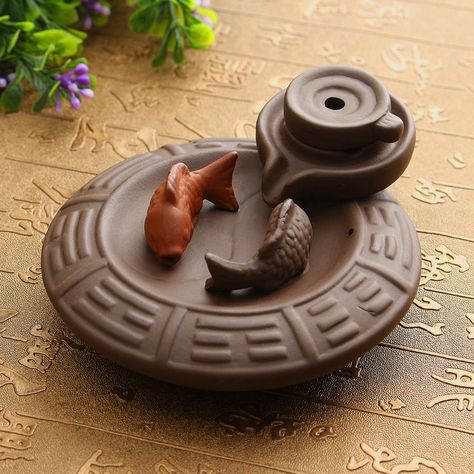 Backflow Incense Burner, Sculpture Art Clay, Incense Cone, Backflow Incense, Water Pond, Clay Diy Projects, Yin And Yang, Clay Art Projects, Ceramics Projects