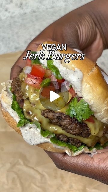 Pretty Brown Vegan, LLC on Instagram: "Vegan Jerk Burgers 🍔 @walkerswood @impossible_foods @hellmannsmayonnaise" Vegan Recipes Burger, Vegan Hamburger Recipes, Meatless Protein Recipes, Vegan Street Food, Jerk Burgers, Tabitha Brown Vegan Recipes, Impossible Meat Recipes, Vegan Quick Meals, Vegan Boards