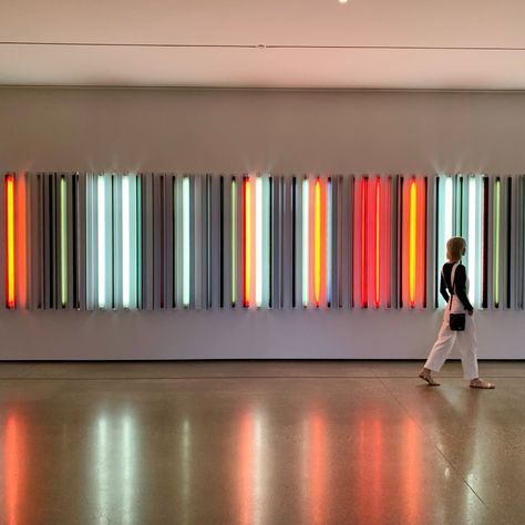 Pictured is Robert Irwin's work, appropriately titled 'Miracle Mile' at the LACMA (located in the Miracle Mile neighborhood of Los Angeles) . . #robertirwin #lacma #installationart #lightart #artoftheday #artmuseum #losangeles #miraclemile Chris Burden, 3d Art Wall, Corrugated Plastic Sheets, Robert Irwin, Rodin Sculpture, Miracle Mile, Richard Serra, Art Museums, Century City