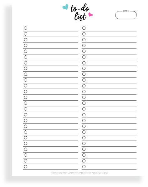 Free Printable List Templates, List Of Things To Do, To Do List Template Free Printable, Printable List Templates, To Do List Printable Free, Todo List Printable, Free To Do List Printable, Cute To Do List Template, Todo List Template