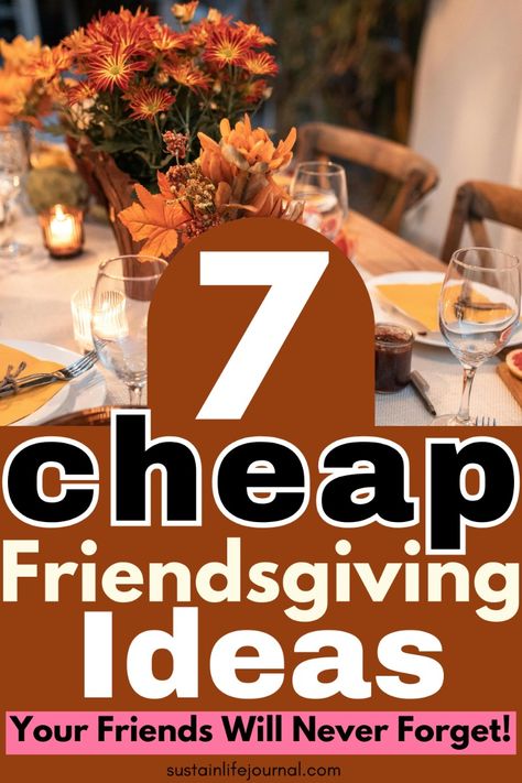 Ready to start planning your Friendsgiving party? Host the perfect Friendsgiving party with these DIY Friendsgving party decoration ideas, DIY Friendsgiving party favors for adults and Thanksgiving tablescape ideas that will truly wow your guests! Also sharing ideas for table centerpieces, games and party invitations. We have a full live of Friendsgiving party themes to choose from as well. If you want to throw a memorable Friendsgiving dinner party but not spend a bunch of money you will love these tips! Friendsgiving Dinner Table Decorations, Friendsgiving Take Home Gift, Planning A Friendsgiving, Diy Friendsgiving Gifts, Cute Friendsgiving Decorations, Friends Giving Decoration, Friends Giving Party Ideas, Diy Friendsgiving Decor, Easy Friendsgiving Table Decor