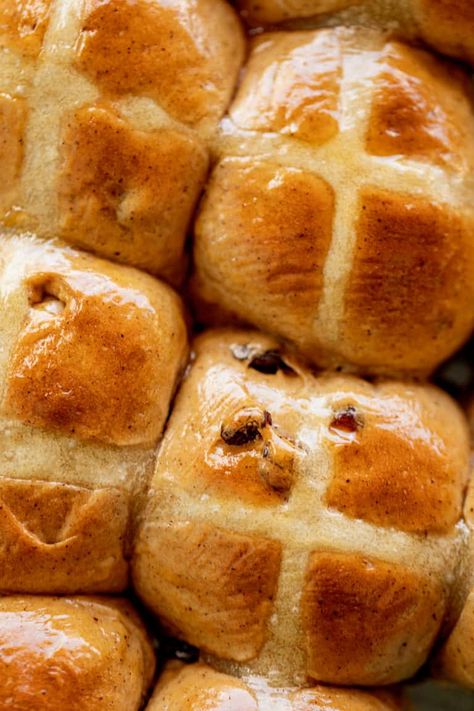 Hot Cross Buns - Cafe Delites Hot Cross Buns Recipe Easy, Cross Buns Recipe, Hot Cross Buns Recipe, Vegan Easter, Cafe Delites, Biscuit Bread, Buns Recipe, Breads & Buns, Hot Cross Buns