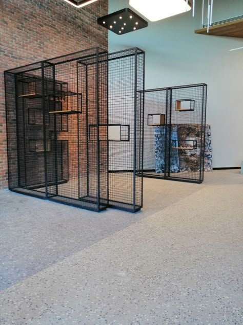 Mesh Furniture, Metal Mesh Screen, Modern Partition Walls, Perforated Metal Panel, Expanded Metal Mesh, Metal Room, Metal Net, Industrial Office Design, Metal Grid