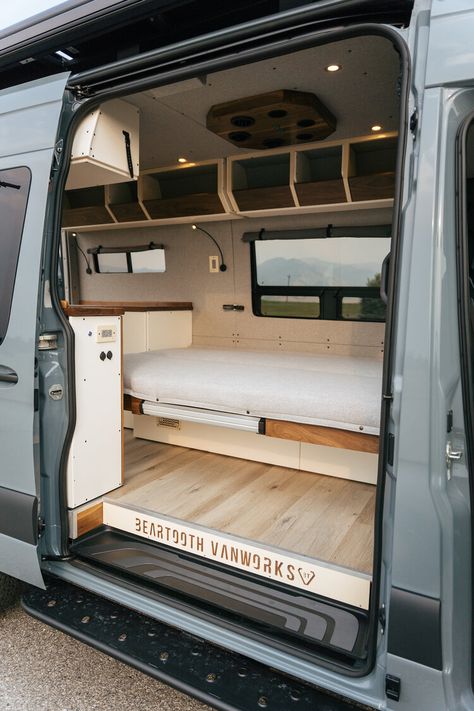 Sprinter Camper Interior, Promaster Van Conversion Layout, Offroad Van, Van Layout, Sprinter Van Interior Ideas, Sprinter Van Conversion Floor Plan, Van Conversion Bike, Van Conversion Ideas Layout, Van Conversion Walls