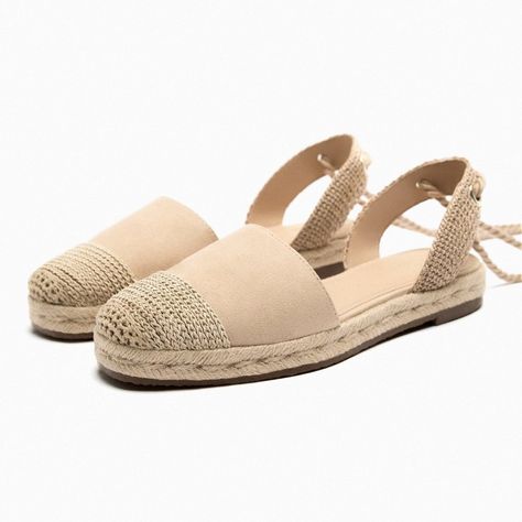 Brand New With Tags. Zara Mixed Lace-Up Espadrilles Zara Size 7.5 Color: Tan, Beige Design: Flat Slingback Espadrilles Made Of Fabric. Rounded Toe. Fabric Straps To Tie Around Ankle. Sole Height: 1.2 Inches (3 Cm) Occasion: Casual, Party, Going Out, Date Night, Chic, Evening, Neutral, Beach, Vacation, Spring, Summer, Fall Upper - 100% Polyester Lining - 75% Cotton, 25% Polyurethane Sole - 100% Sbs Insole - 93% Polyurethane, 7% Polyester Denim Espadrilles, Beige Design, Zara Sandals, Heeled Espadrilles, Espadrilles Shoes, Lace Up Espadrilles, Platform Wedge Heels, Platform Espadrilles, Black Espadrilles