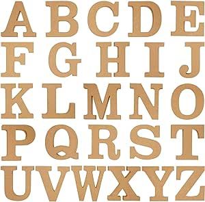 Juvale Wooden Alphabet Letters for DIY Crafts, 3D Letters for Home Wall Decor (4 in, 2 of Each Letter, 52 Pieces) Alphabet Party, Letters For Wall Decor, Small Alphabets, Wooden Alphabet Letters, Letter Wall Decor, Kids Blocks, How To Make Signs, Painting Activities, Wooden Alphabet