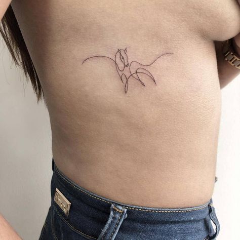 Small Pegasus Tattoo, Subtle Horse Tattoos, Minimalist Horse Tattoo, Equine Tattoo, Small Horse Tattoo, Pegasus Tattoo, Small Matching Tattoos, Horse Tattoo Design, Cowgirl Tattoos