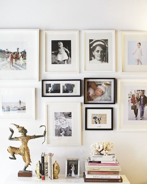 family photo wall album Gallery Wall Mix Of Photos And Art, Modern Photo Gallery Wall, Family Photo Wall Hallway, Vintage Family Photo Wall, Gallery Wall Mix Family Photos And Art, Family Photos Display Ideas, Family Photos On Wall, Gallery Wall Family Pictures, Photo Hallway