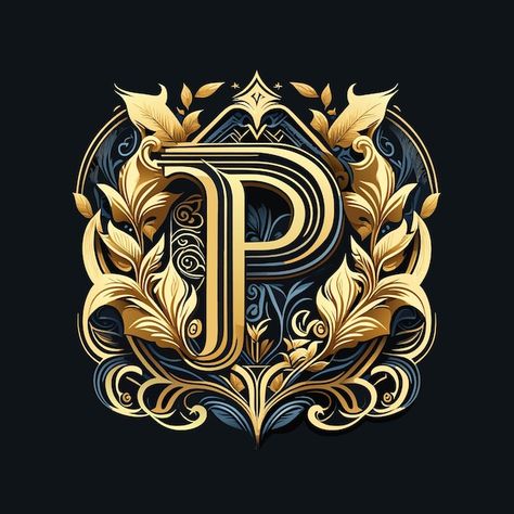 Letter p logo and flat design p logo tem... | Premium Vector #Freepik #vector #elegant-logo #luxury-logo #golden-logo #jewelry-logo P Letter Wallpaper, P Letter Logo Design, Letter P Design, Letter P Logo Design, P Wallpaper, P Letter Design, P Letter Logo, Letter P Logo, Freefire Background For Editing