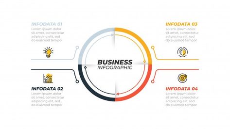 Business concept with 4 steps, options. ... | Premium Vector #Freepik #vector #infographic #business #arrow #circle 4 Step Infographic, 4 Steps Infographic, Workflow Diagram, Infographic Business, Circle Infographic, Chart Infographic, Vector Infographic, Infographic Design Template, Timeline Infographic