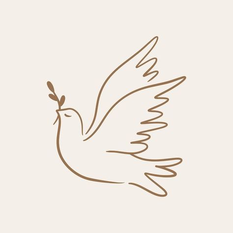 Vector paloma de la paz denota perdón pa... | Premium Vector #Freepik #vector #ilustracion-vintage #ilustraciones #ilustraciones-vectoriales #ilustracion-minimalistas Dove Drawing Simple, Dove Illustrations, Dove Line Art, Holy Spirit Images, Peace Pigeon, Dove Drawing, Holy Spirit Tattoo, Dove Design, Peace Tattoos