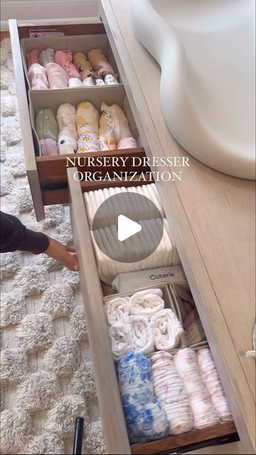 Sophie Leisk Martinez on Instagram: "The nesting has begun! Nursery dresser organization 🫶🏻   Nursery, dresser, pregnancy, pregnant, nesting, pregnancy journey, nursery inspiration   #nursery #pregnancy #nurseryorganization #nesting #pregnancyjourney #momtobe #nurseryinspo #nurseryideas #nurseryinspiration" Organization Nursery Dresser, Dresser Organization Nursery, Nesting Pregnancy, Baby Dresser Organization, Organization Nursery, Nursery Dresser Organization, Changing Table Organization, Baby Dresser, Nursery Dresser