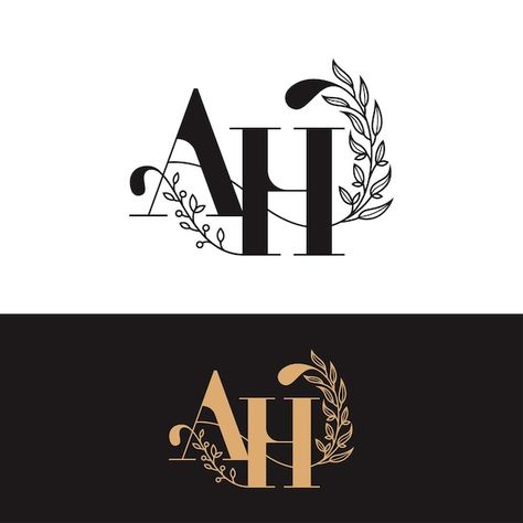 Ah Monogram, Wedding Initials Logo Design, Ah Logo, Wedding Initials Logo, Sewing Logo Design, Shadi Card, Sewing Logo, H Monogram, Initials Logo Design