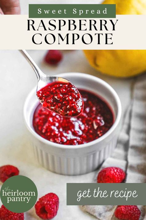 Raspberry Compote Berry Topping, Raspberry Compote, Brunch Desserts, Frozen Raspberries, Lemon Raspberry, Honey Lemon, Sweet Sauce, Food Pantry, Butter Recipe