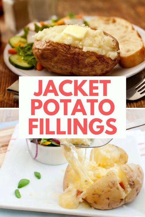 Elevate your baked potato game with these flavourful Jacket Potato Fillings!From classic favourites to inventive combinations, there's a filling for every palate. Check out the recipes and get stuffing! #BakedPotatoes #PotatoRecipes #JacketPotato Jacket Potato Fillings Ideas, Jacket Potato Fillings, Baked Potato Fillings, Eggs And Salsa, Jacket Potato Recipe, Jack Potato, Slow Cooker Chilli, Slow Cooker Chicken Casserole, Baked Potato Toppings