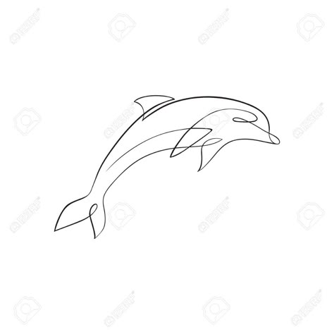 Minimalist Dolphin Tattoo, Dolphin Line Art, Sara Tattoo, Dolphins Tattoo, Line Art Tattoos, Minimal Tattoo, My Tattoo, Art Tattoos, I Tattoo