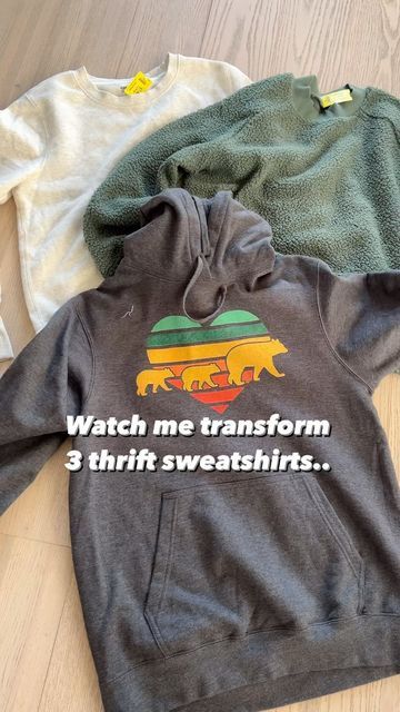 Sweatshirt Redesign Ideas, Upcycle A Sweatshirt, Sweatshirt Upcycle Diy Ideas, Upcycle Sweatshirt Ideas, Old Sweatshirt Ideas Upcycle, Upcycle Sweaters Diy Ideas, Upcycled Sweaters Ideas, Sweatshirt Diy Refashioning, Upcycled Clothes Ideas