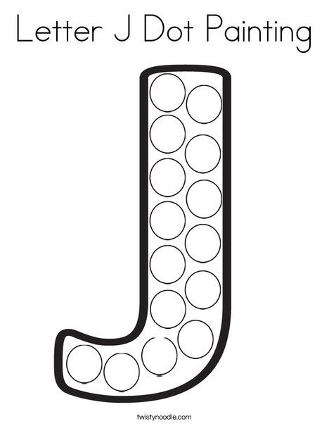 Letter J Dot Painting Coloring Page - Twisty Noodle Letter J For Preschoolers, Letter J Activities For Kindergarten, Letter J Art Preschool, Letter J Activities For Toddlers, Letter J Art For Toddlers, Letter Dot Painting, Letter J Crafts For Toddlers, Letter U Dot Painting, Letter J Preschool Activities