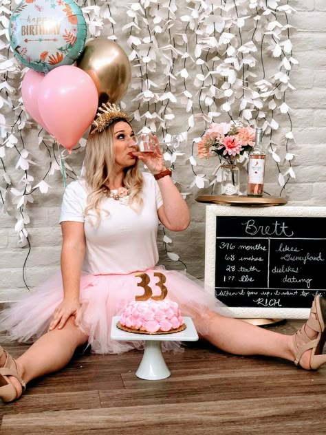 Adult birthday pictures. 33rd birthday. Tutu. Wine. Hanging white flowers 33rd Birthday Party Ideas, 32th Birthday Ideas For Women, 33rd Birthday Ideas, Birthday Outfit Ideas For Women, Women Party Ideas, 30th Birthday Ideas For Women, Birthday Outfit Ideas, Flower Birthday Party, Girly Birthday Party