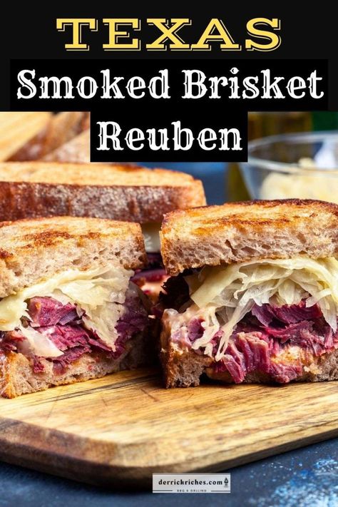 Leftover Smoked Brisket, Smoked Corned Beef Brisket, Smoker Brisket, Texas Smoked Brisket, Corned Beef Reuben, Beef Brisket Sandwich, Smoked Corned Beef, Reuben Recipe, Reuben Sandwich Classic