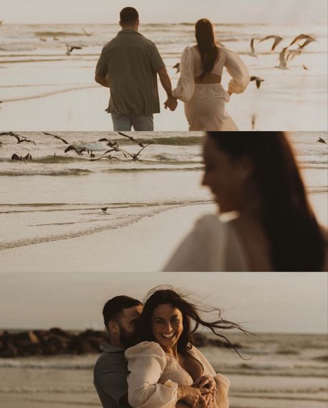 Dreamy Beach Photoshoot Couple, Beach Wedding Shoot Photo Ideas, White Sands Engagement Pictures, Cinematic Beach Photography, Pre Wedding Shoot Ideas Beach, Cinematic Couples Photography, Cinematic Photography Couple, Ocean Engagement Pictures, Cinematic Couple Photography