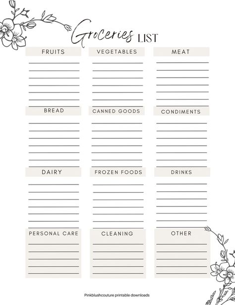 Monthly Grocery List, Thanksgiving Meal Planner, Meal Planner With Grocery List, Grocery Planner, Meal Planner Printable Free, Travel Planner Template, Daily Meal Planner, Grocery List Template, Monthly Meal Planner