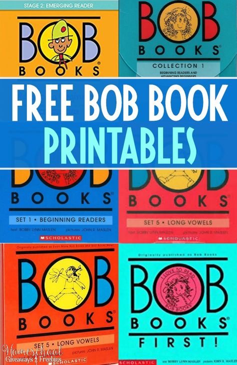 FREE BOB Book Printables - Homeschool Giveaways Preschool Freebies, Book Printables, Bob Books, Decodable Books, Phonics Books, Printables For Kids, First Grade Reading, Phonics Reading, Teaching Phonics