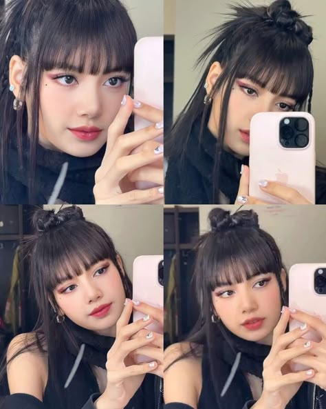 Korean Bangs, Hair Dye Tips, Kpop Hair, Lip Makeup Tutorial, Bts Aesthetic Wallpaper For Phone, Tv Show Outfits, Instagram Inspiration Posts, Dope Makeup, Selfie Ideas Instagram