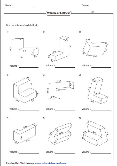 Volume Lessons, Composite Figures, Composite Shapes, Grade 5 Math Worksheets, Volume Worksheets, Volume Math, Area Worksheets, Perimeter Worksheets, 5th Grade Worksheets