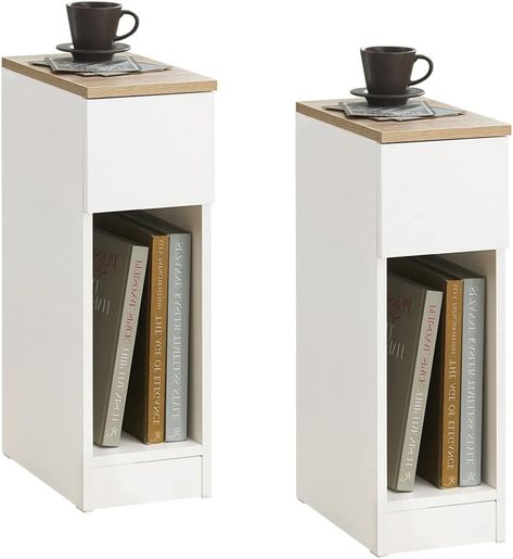 Bedside Cabinet Modern, Narrow Bedside Table, Diy Home Decor Living Room, Bedside Drawers, Small Bedside, Small Bedside Table, Bedside Tables Nightstands, Telephone Table, White Bedside Table