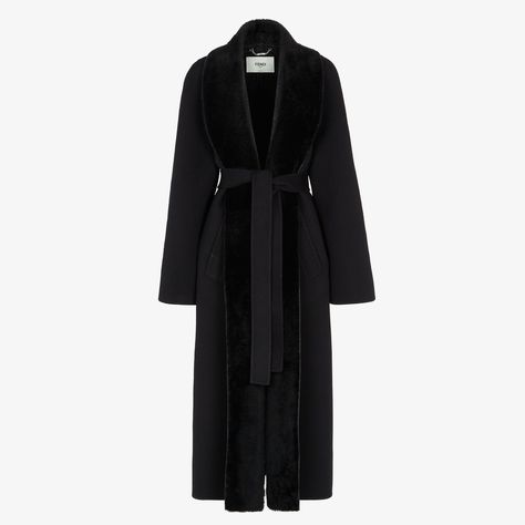 Black Shearling Jacket, Fendi Coat, Silk Coat, Black Wool Coat, Mink Coat, Cocoon Coat, Leather Trench Coat, Vest White, Shearling Coat