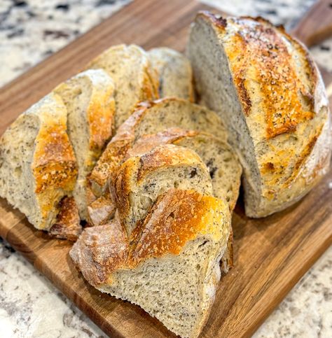 Sourdough Lemon Poppyseed Loaf is a delightful and tangy twist on Sourdough bread, infused with lemon and subtle crunch of poppy seeds. Sourdough Discard Lemon Poppyseed Muffins, Lemon Poppy Seed Sourdough Bread, Lemon Poppyseed Sourdough Bread, Lemon Poppyseed Sourdough, Lemon Sourdough, Lemon Poppyseed Loaf, Superbowl Sunday Food, Poppyseed Loaf, Sourdough Lemon