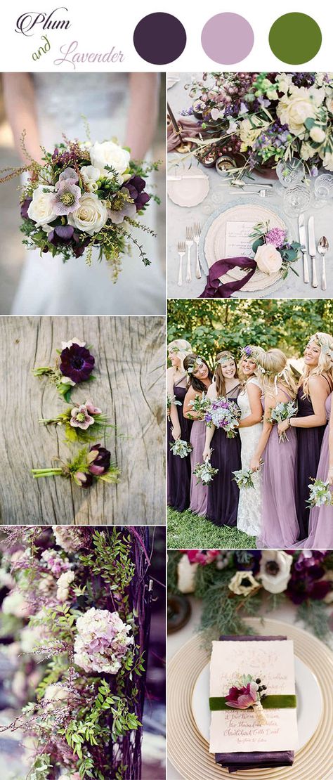 Plum Purple Wedding, Wedding Themes Spring, Best Wedding Colors, Wedding Parties Colors, Wedding Themes Summer, Wedding Colors Purple, Wedding Colour, Spring Wedding Colors, Summer Wedding Colors