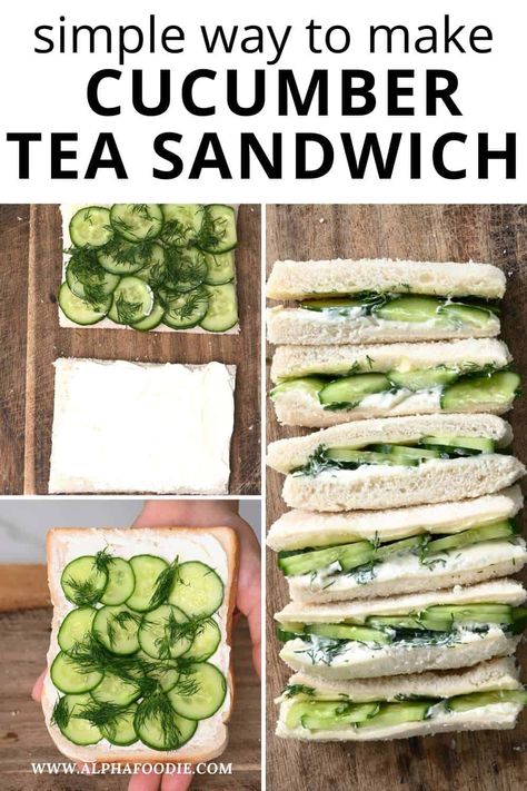 Create your very own afternoon tea party with these traditional cucumber sandwiches. They're the favorite of royalty and now you can enjoy these delicious, light, and easy-to-make finger sandwiches. Cucumber Sandwiches Recipes, Cucumber Sandwich, Cucumber Tea Sandwiches, Afternoon Tea Party, Party Sandwiches, Cucumber Sandwiches, Recipe Cover, Holiday Favorite Recipes, Finger Sandwiches