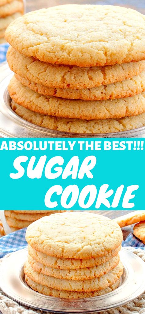 Bakery Style Cookies, Soft And Chewy Sugar Cookies, The Best Sugar Cookie Recipe, Chewy Sugar Cookie Recipe, Best Sugar Cookie, Cookie Recipes Chewy, Perfect Sugar Cookies, Best Sugar Cookie Recipe, Chewy Sugar Cookies