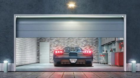 A 10-Step Guide To Designing Your Dream Garage - Iamcivilengineer Sports Car Garage, Open Gate, House Cladding, Modern Garage, Custom Garages, Garage Door Repair, Clock Gift, Door Repair, Sport Car