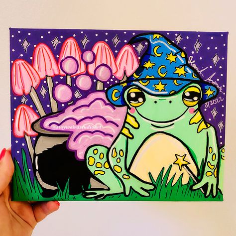 Trippy Animal Art, Trippy Marker Art, Trippy Painting Ideas Creative Simple, Coolers Painted, Trippy Mushroom Painting, Cool Painting Ideas Trippy, Trippy Painting Ideas On Canvas, Skull Paintings, Alien Painting