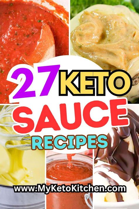 The best way to turn keto dishes into delicious and flavorsome creations is with tasty keto sauce. Not only do they add flavor, but keto sauces can improve the fat content in your favorite ingredients. Below is a list of our favorite recipes. Keto Tomato Sauce Recipe, Keto Meat Sauce, Keto Sauces Recipes, Keto Dipping Sauce, Keto Spaghetti Sauce, Keto Mayonnaise Recipe, Dips Savory, Keto Mayonnaise, Keto Guacamole Recipe