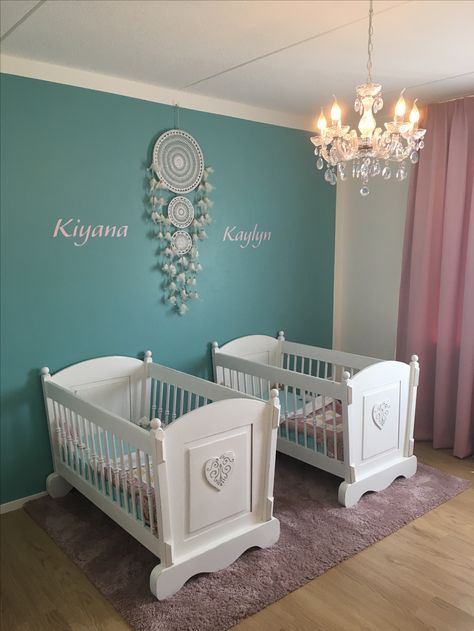 The beautiful nursery for my amazing twin girls Twin Baby Room Ideas, Nursery Ideas For Twins, Twin Nursery Room, Twin Baby Rooms, Twin Girls Nursery, Twin Nursery, Twin Baby Girls, Characters Inspiration, Twins Baby